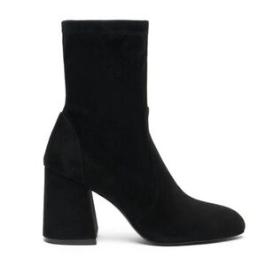 New Stuart Weitzman Essentialist Stretch Bootie Black Suede Sz 10